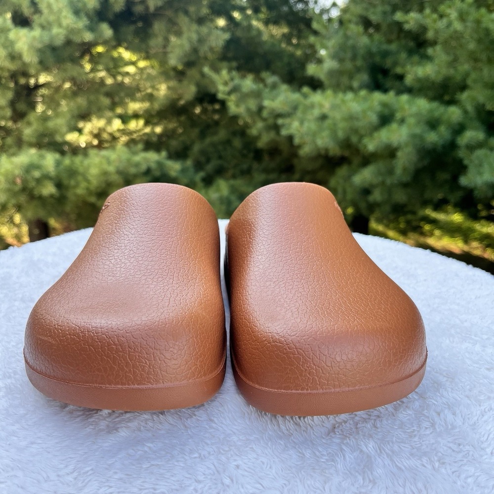 Crocs Dylan Clogs Women 10 | Men 8 Cognac Brown Boho Mules Slip On Waterproof - Picture 2 of 10